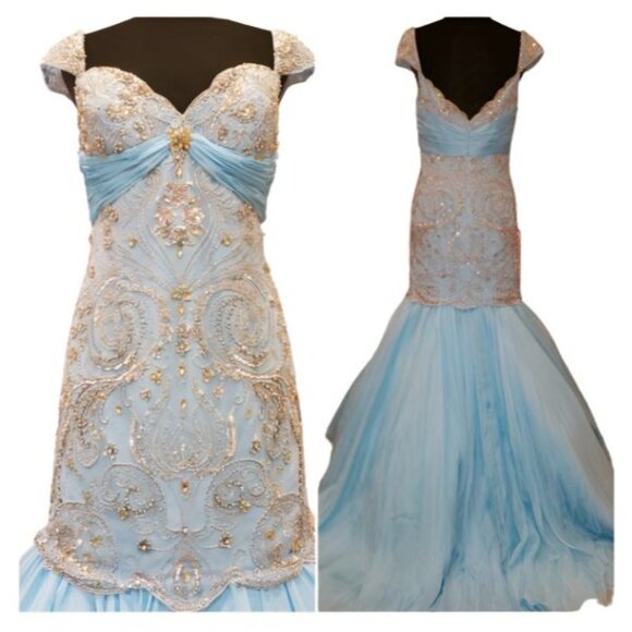 WOW Luxury Couture Glamorous Designer Wedding Evening Cocktail Runway Gown Dress - Picture 5 of 8